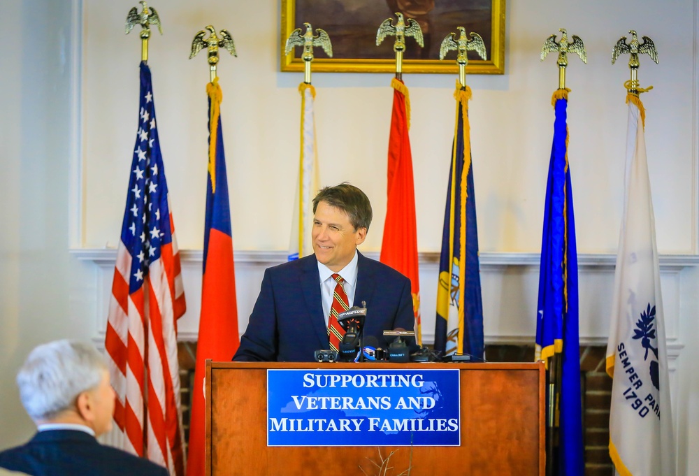 McCrory visits base, announces new veterans' initiatives