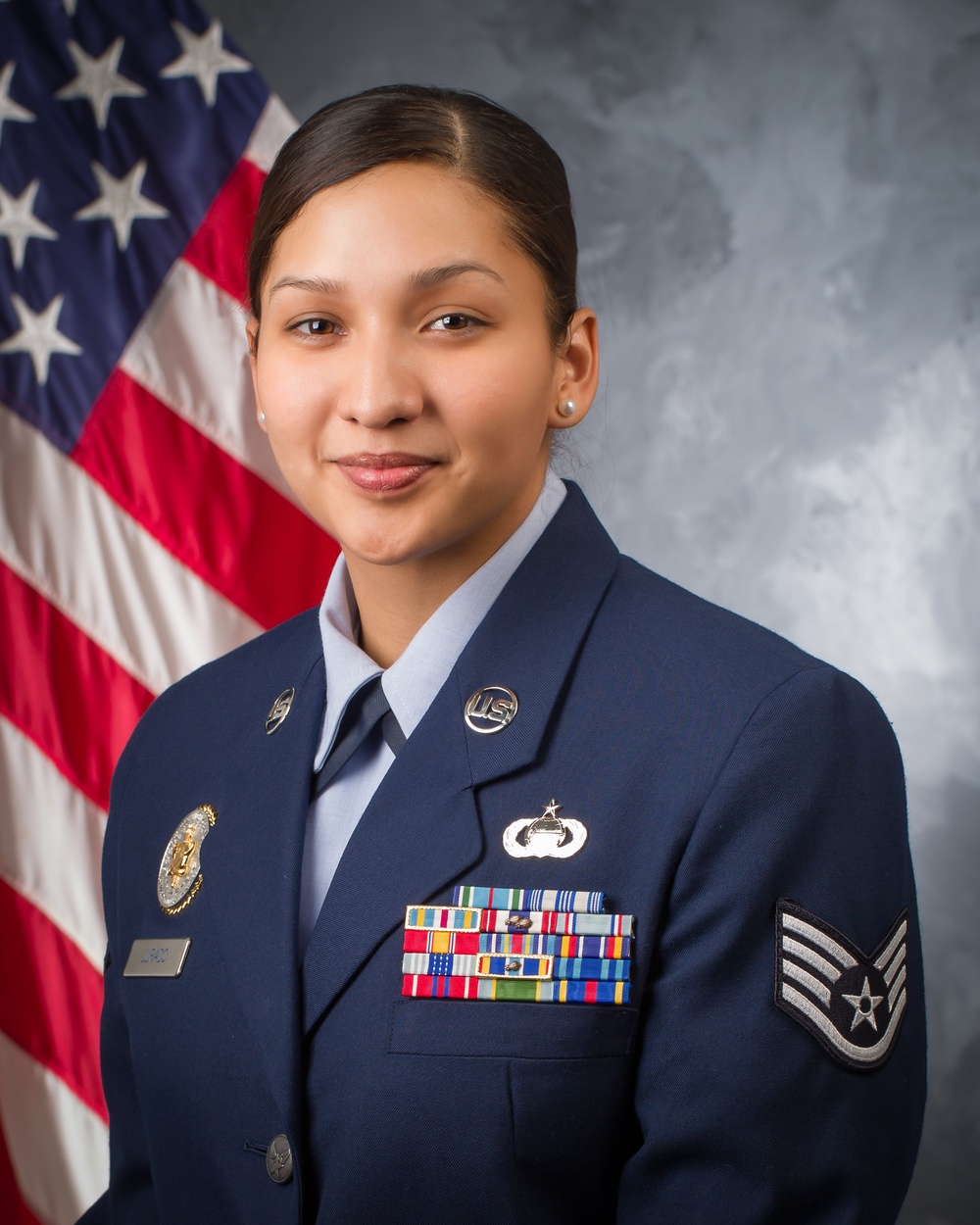 Official portrait, US Air Force Staff Sgt. Valerie Jurado