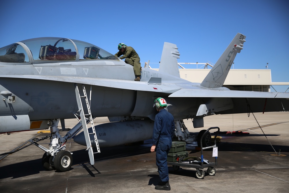 VMFAT 101 performs maintenance on aircraft