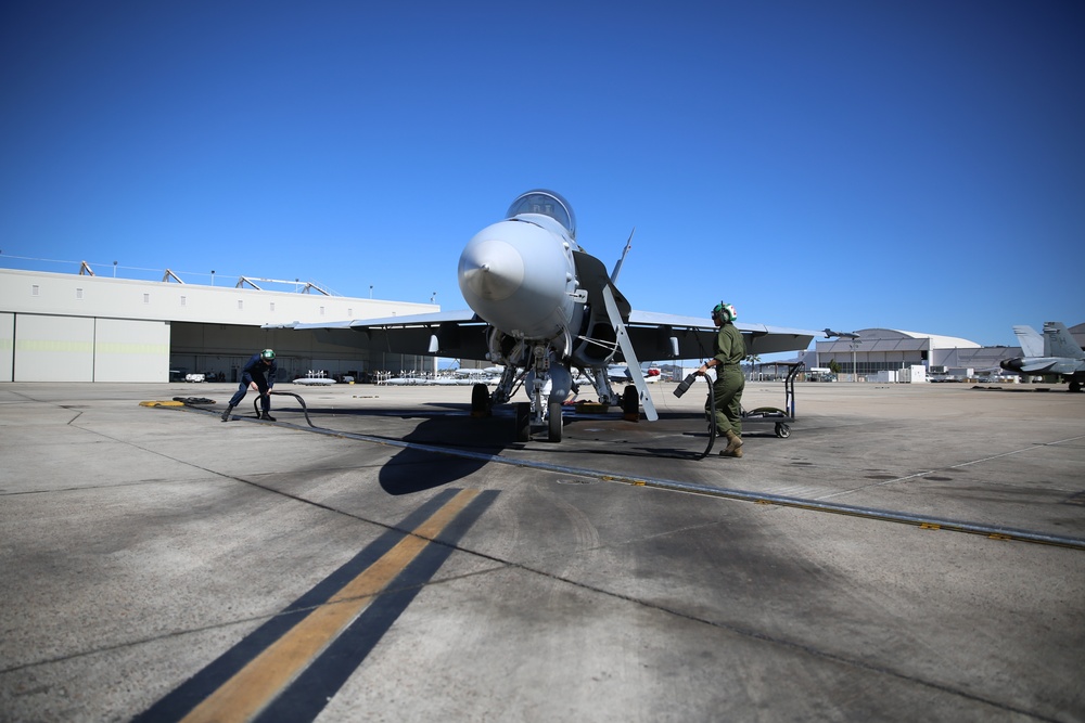 VMFAT 101 performs maintenance on aircraft