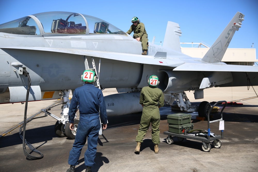 VMFAT 101 performs maintenance on aircraft