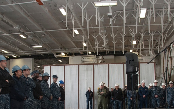 USS George Washington all-hands call