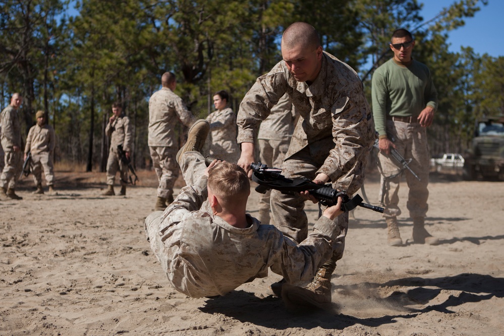 2D Transportation Support Battalion Marines practice Marine Corps Martial Arts