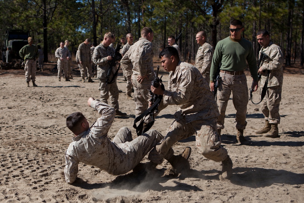 2D Transportation Support Battalion Marines practice Marine Corps Martial Arts