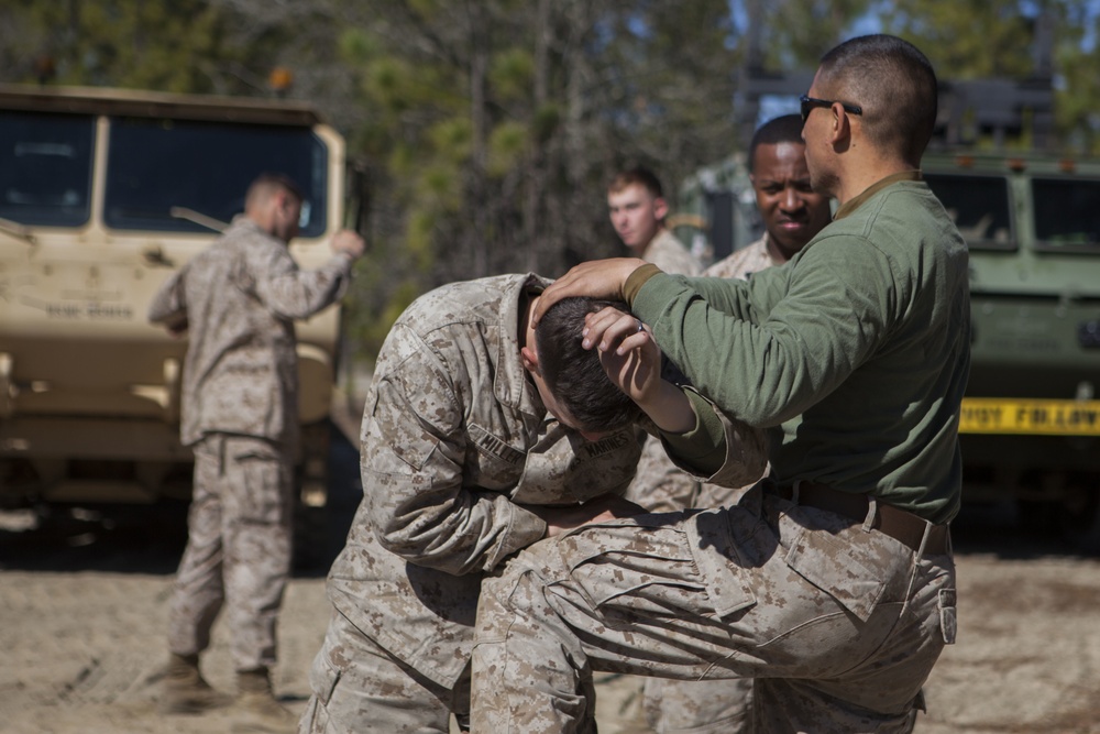 2D Transportation Support Battalion Marines practice Marine Corps Martial Arts