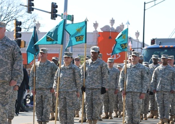 318th Press Camp Headquarters joins Forest Park St. Patrick’s Day parade