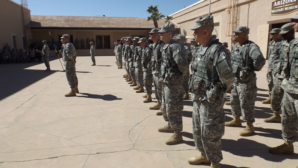Change of command ceremony for 215th RTI