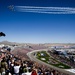Thunderbirds perform a flyover for the NASCAR Kobalt Tools 400