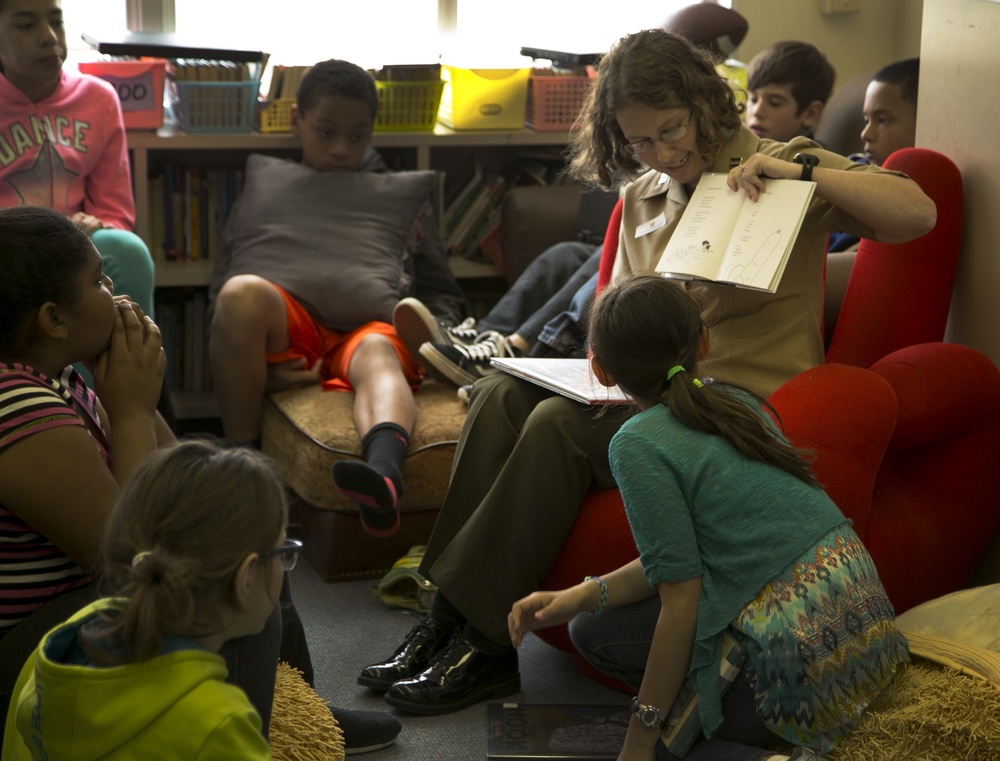 Marines participate in National Read Across America Day