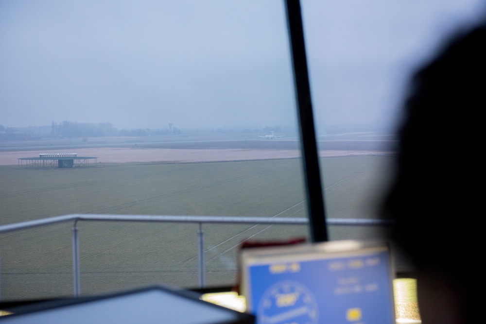 NATO AWACS practices approaches on Chièvres Air Base