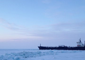 USCGC Bristol Bay ice liberty in Lake Erie