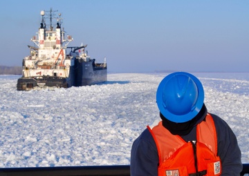 USCGC Neah Bay breaks ice in the St. Clair River