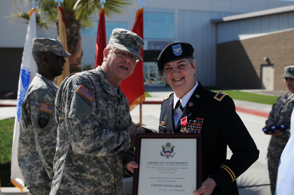 79th Sustainment Support Command Retirement Ceremony for Col. Peggy Stradford and Lt. Col. Samuel Bettwy, March 7, 2015