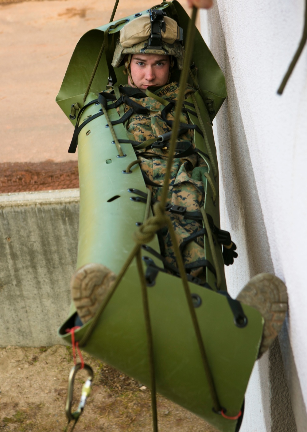 Down and Out: MAGTF Marines rappel with Special Forces