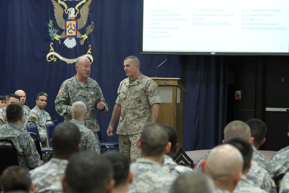 Senior enlisted service member speaks to NM Guard members