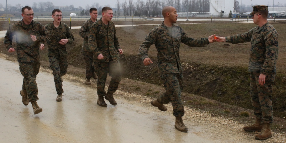 Deployed Marines navigate Mihail Kogalniceanu