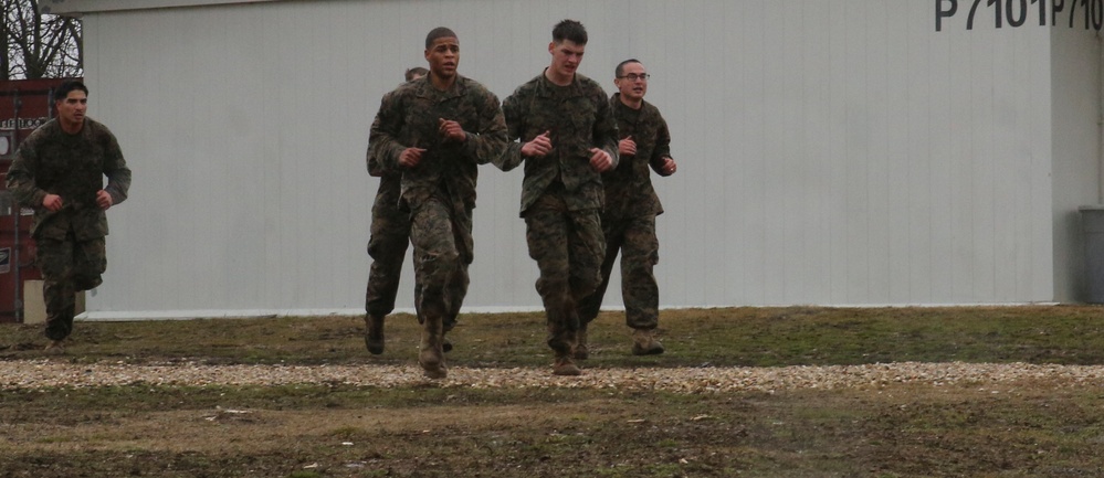 Deployed Marines navigate Mihail Kogalniceanu