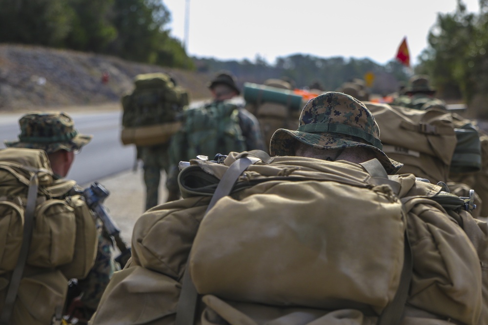 3/8 Marines hike to battalion field exercise