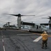 MV-22 Ospreys prepare for takeoff aboard USS Bonhomme Richard
