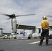 Eight Ospreys take off from USS Bonhomme Richard