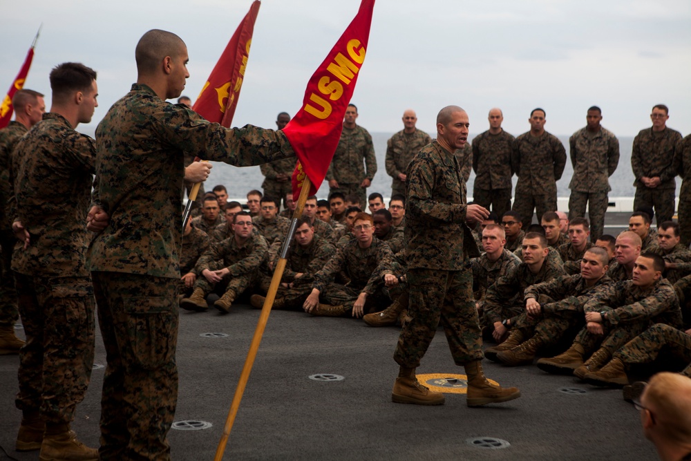 Marines receive a ship safety brief