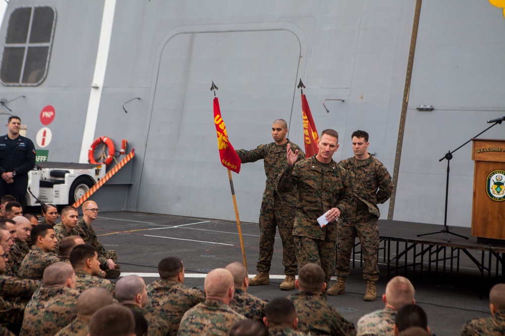 Marines receive a ship safety brief