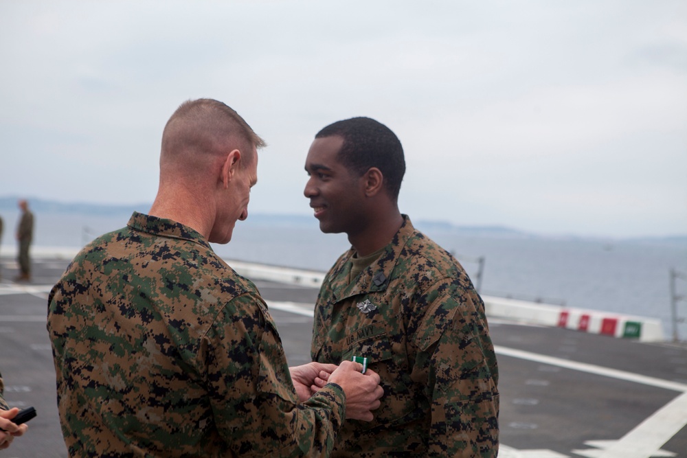 Sailor receives an award