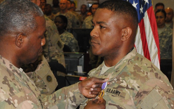 TSC soldier receives Purple Heart
