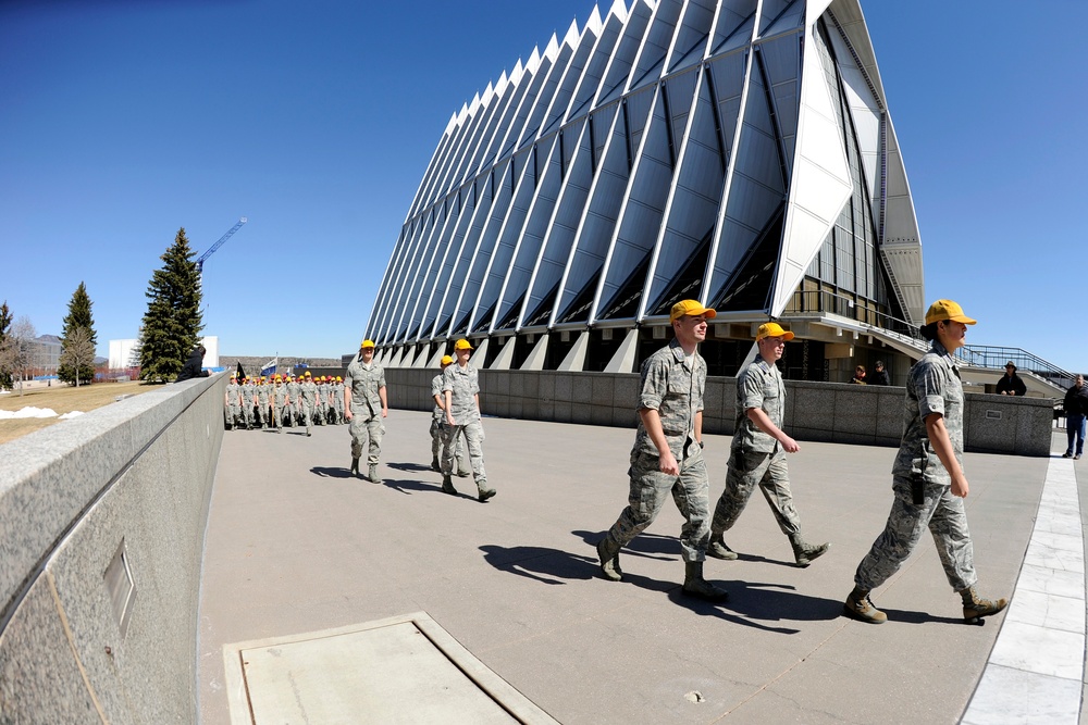 US Air Force Academy Class of 2018 'Run to the Rock'