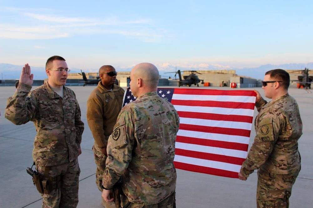 Airman treated to Army choppers on re-enlistment