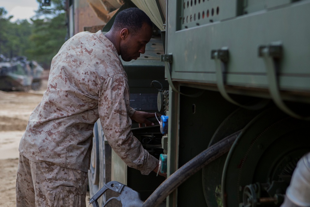 2D Transportation Support Battalion provides fuel for 2nd Amphibious Assault Battalion