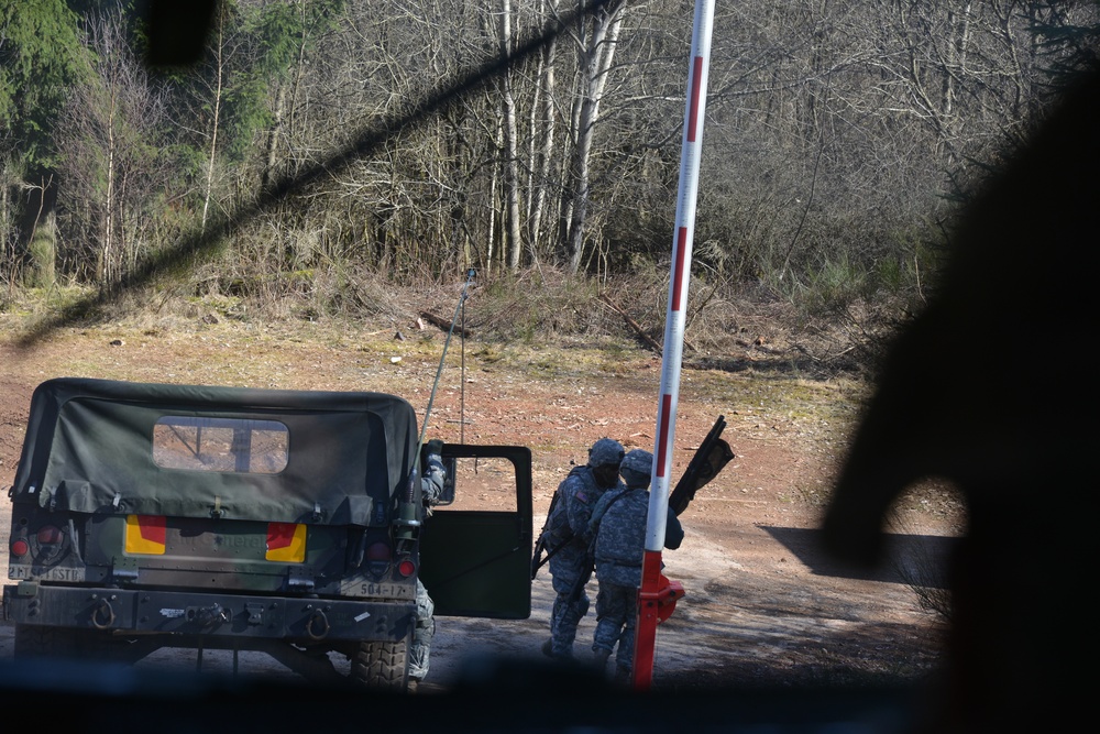 504th Signal Company, 16th Special Troops Battalion  conducts convoy training at the Baumholder Local Training Area, Baumholder, Germany