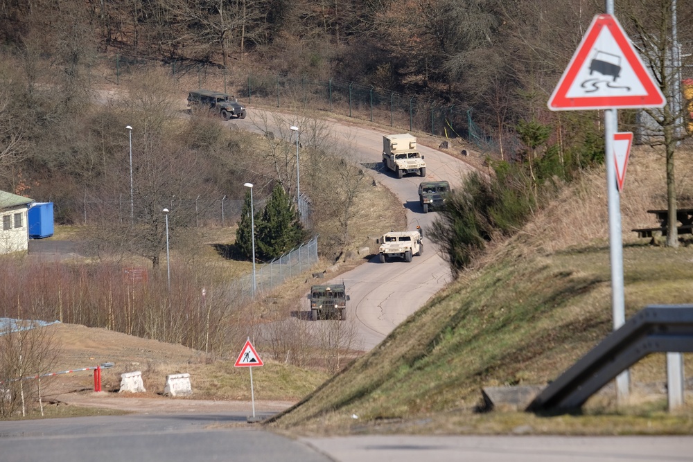 504th Signal Company, 16th Special Troops Battalion  conducts convoy training at the Baumholder Local Training Area, Baumholder, Germany