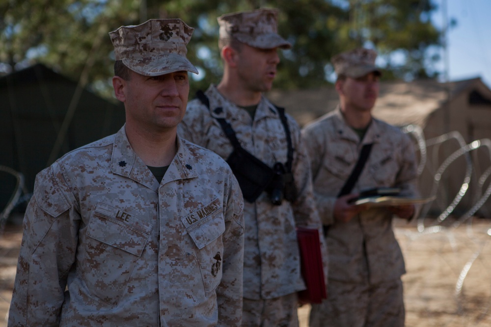 2nd Transportation Support Battalion Marines are awarded for participating in Operation Rolling Thunder