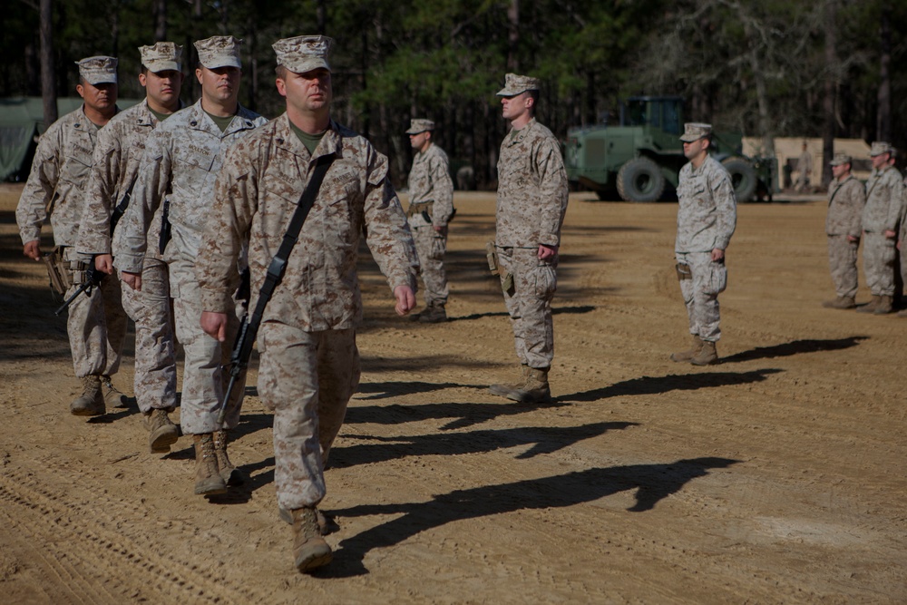 2nd Transportation Support Battalion Marine are awarded for participating in Operation Rolling Thunder