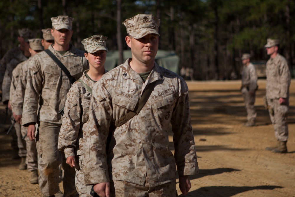 2nd Transportation Support Battalion Marine are awarded for participating in Operation Rolling Thunder