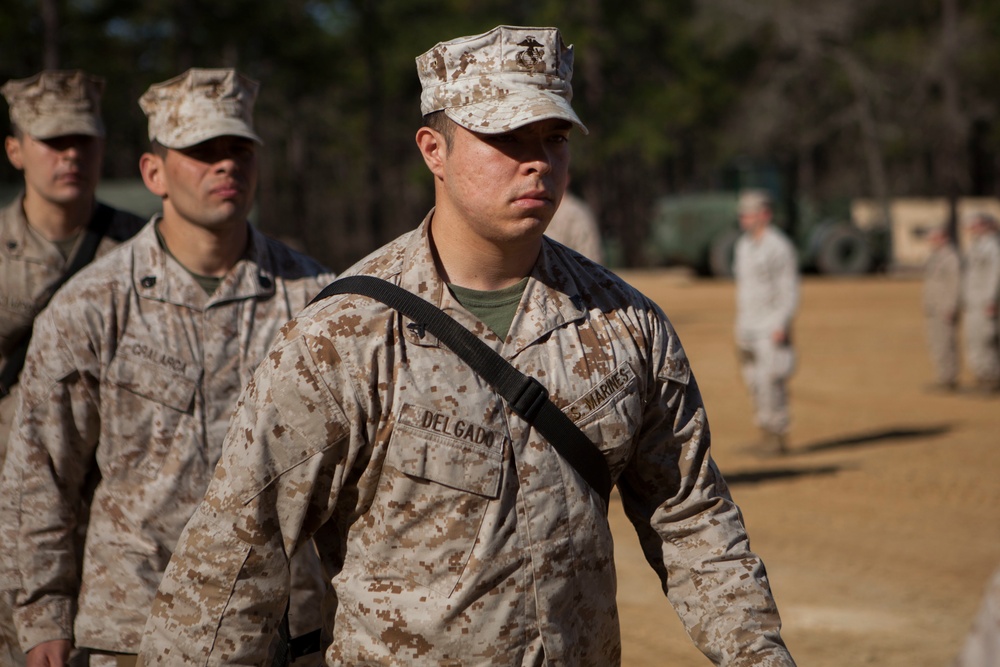 2nd Transportation Support Battalion Marine are awarded for participating in Operation Rolling Thunder