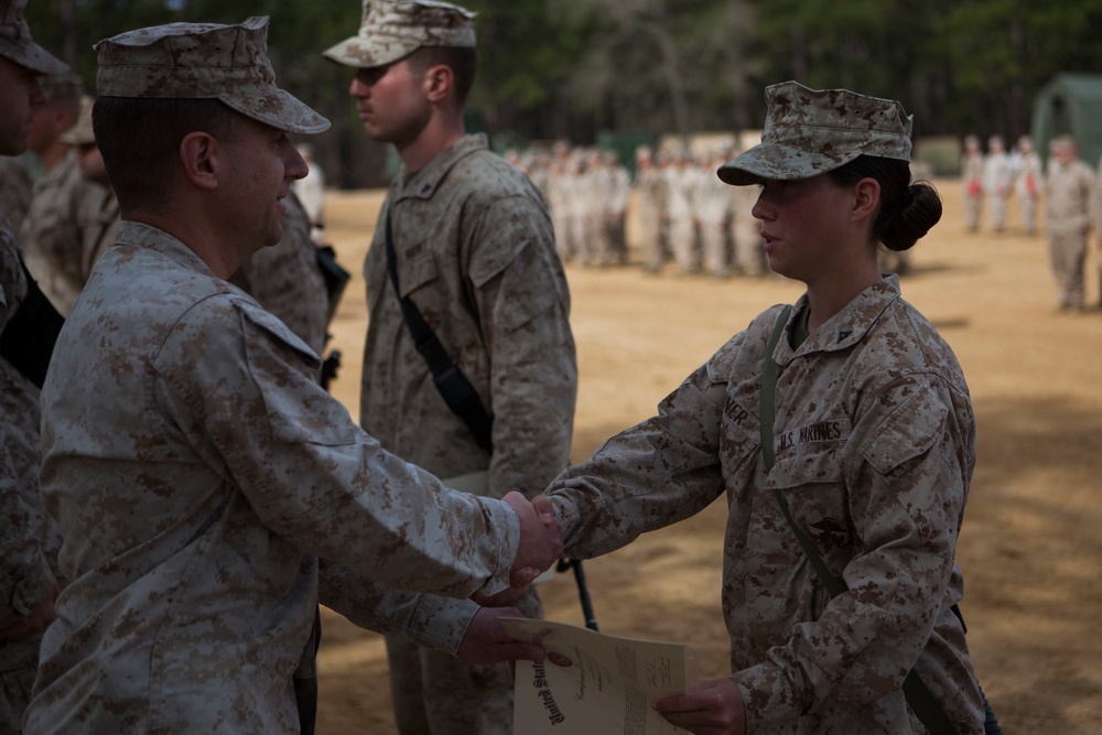 2d Transportation Support Battalion Marines are awarded for participating in Operation Rolling Thunder