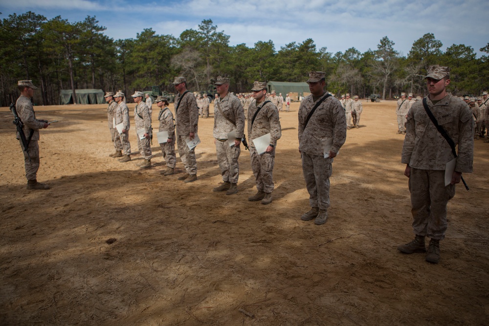 2d Transportation Support Battalion Marines are awarded for participating in Operation Rolling Thunder