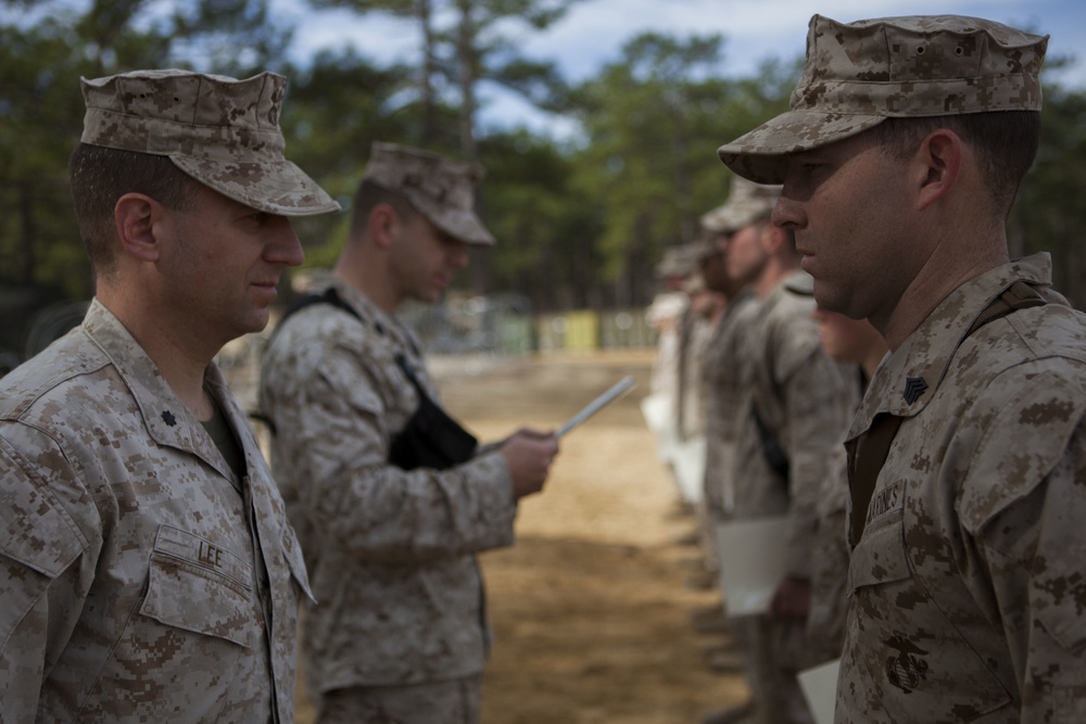 2d Transportation Support Battalion Marines are awarded for participating in Operation Rolling Thunder