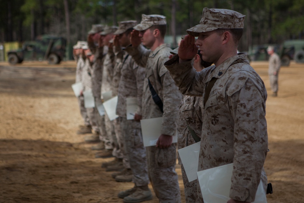 2d Transportation Support Battalion Marines are awarded for participating in Operation Rolling Thunder