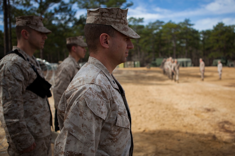 2nd Transportation Support Battalion Marine are awarded for participating in Operation Rolling Thunder