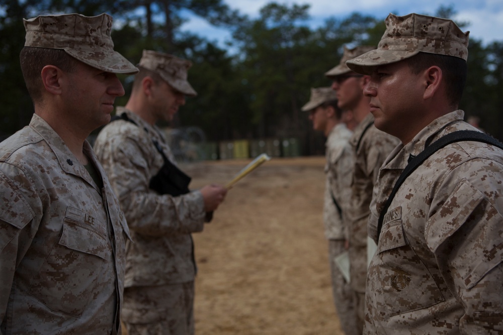 2nd Transportation Support Battalion Marines are awarded for participating in Operation Rolling Thunder