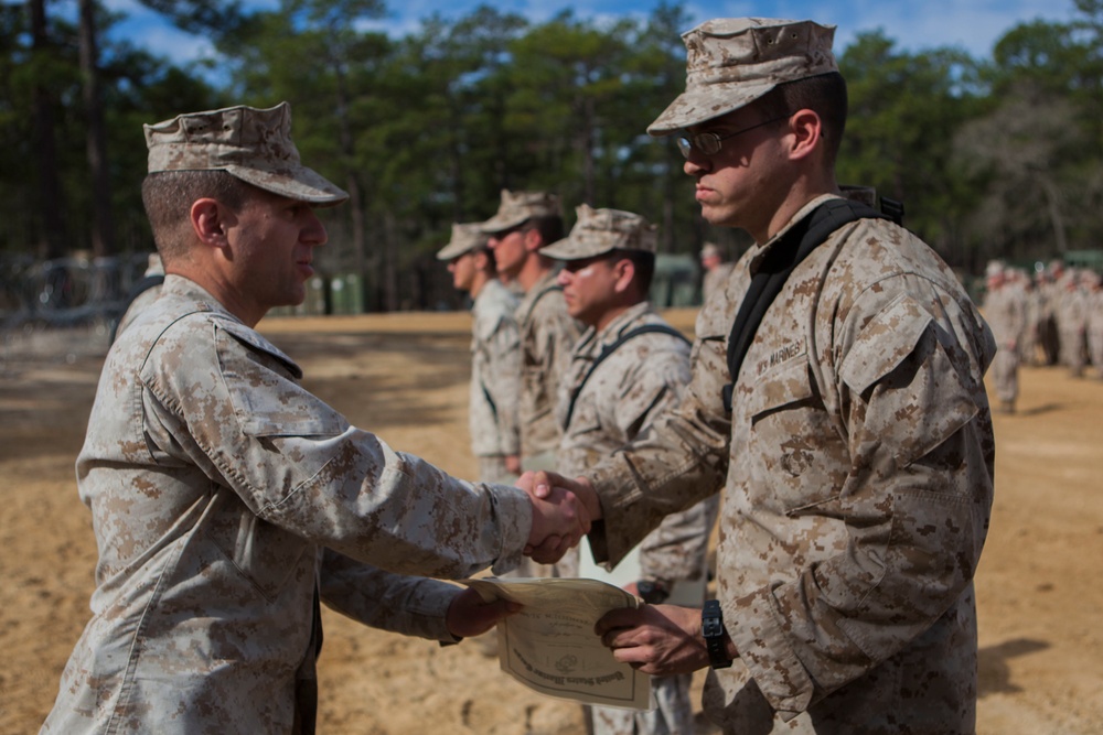 2nd Transportation Support Battalion Marines are awarded for participating in Operation Rolling Thunder