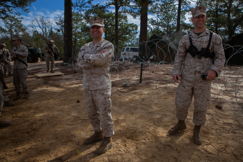 2nd Transportation Support Battalion Marines are awarded for participating in Operation Rolling Thunder