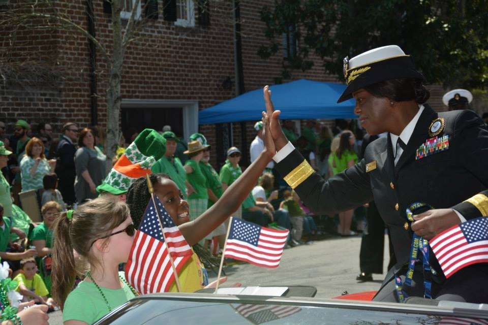 Navy Recruiting Command commander takes part in Savannah's 191st St. Patrick's Day Parade