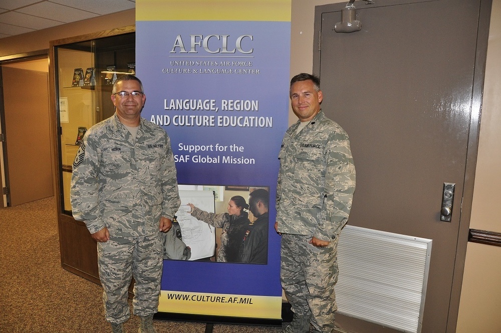 Chief Master Sgt. Timothy Horn visits Air Force Culture and Language Center