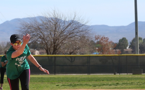 Spouses go toe-to-toe in kickball league