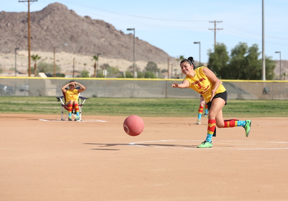 Spouses go toe-to-toe in kickball league