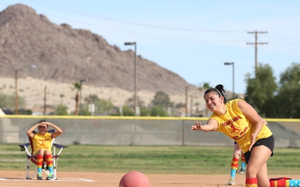 Spouses go toe-to-toe in kickball league